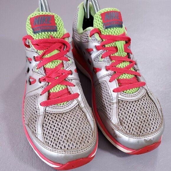 Nike Dual Fusion Lite Running Shoe Womens 7 Gray Neon Green Athletic Gym Sneaker - Picture 5 of 13